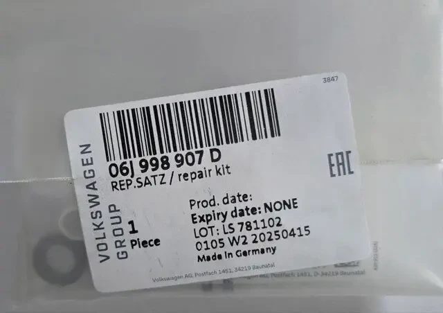 Ремкомплект форсунки VAG 06J998907D оригінал FSI/TSI/TFSI 2