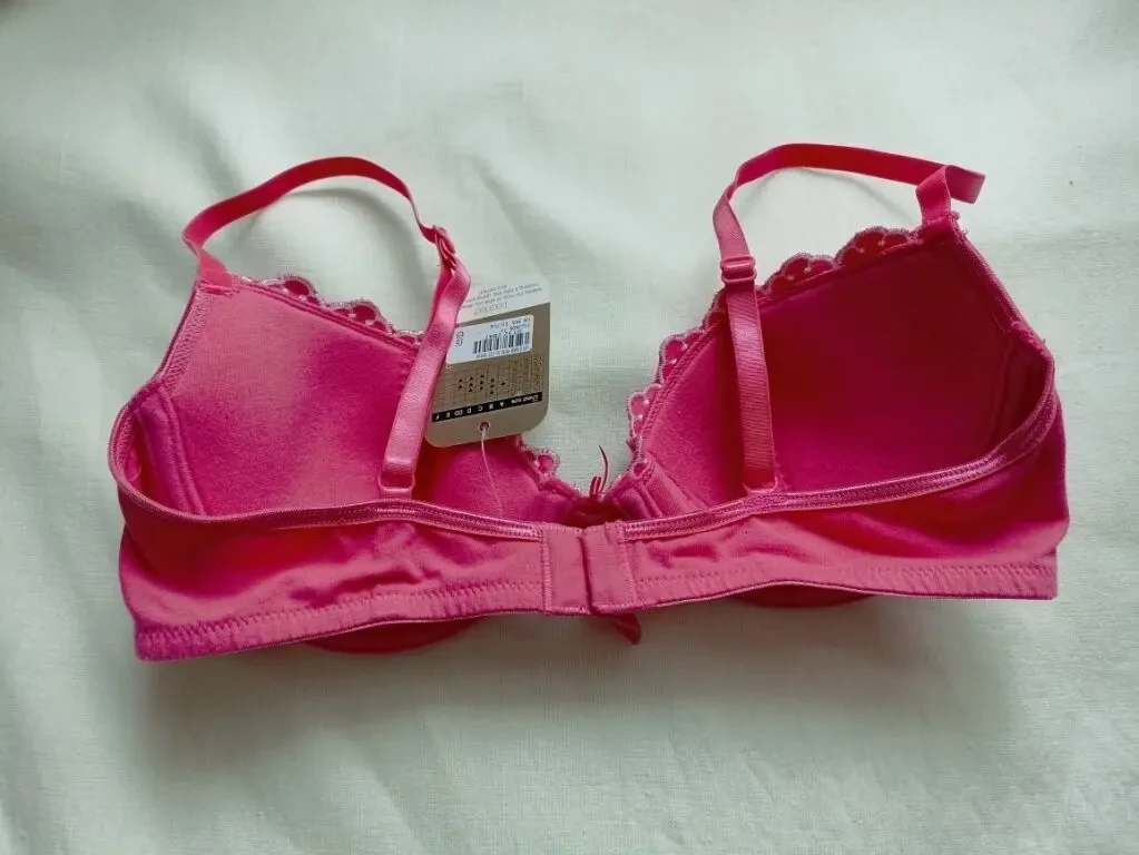 New Look Eur 75A Бюстгальтер хлопковый косточка поролон розово белый 7