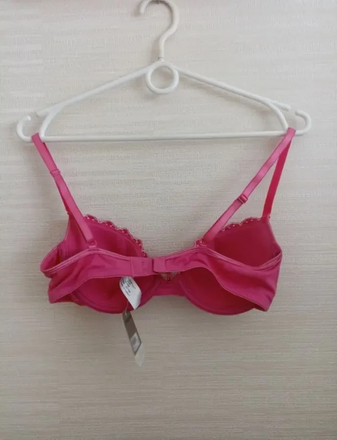 New Look Eur 75A Бюстгальтер хлопковый косточка поролон розово белый 3