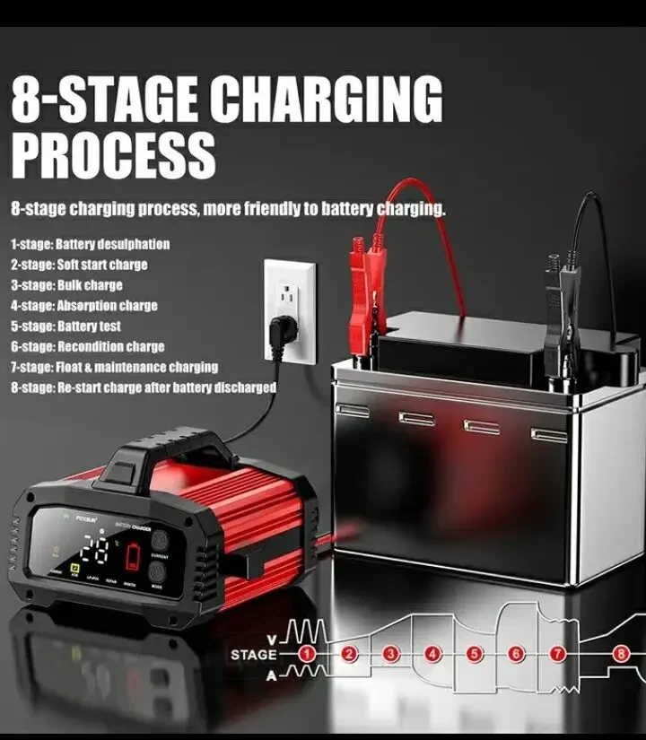 FOXSUR 12V/25A. 24V/15A Мощное, добротное, быстрое зарядное устройство 8