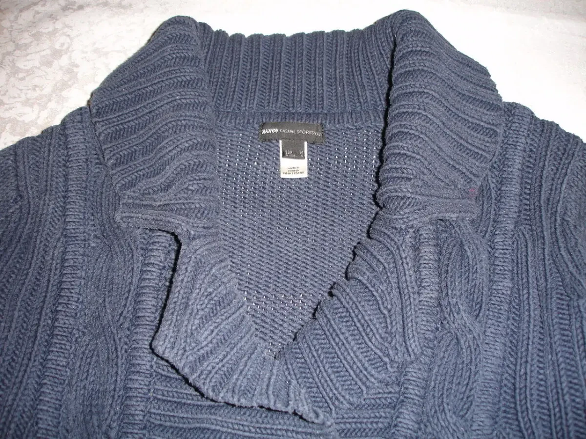 Кофта/СВЕТР жін. М-ка бренду MANGO темно-синій. ТЕПЛИЙ. Грубої в'язки. 3