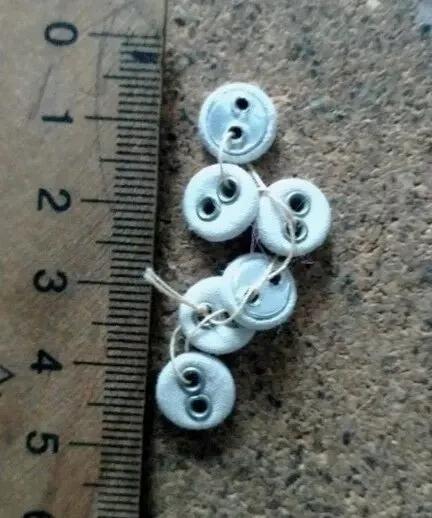 Для кукольных нарядов пуговицы мини тканевые металл. глазки 5
