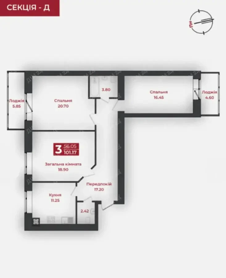 Трикімнатна квартира з панорамою на Карпати 9