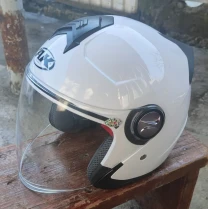 Мотошолом відкритий плюс окуляри ( AK HELMETS ) AK-720 Білий