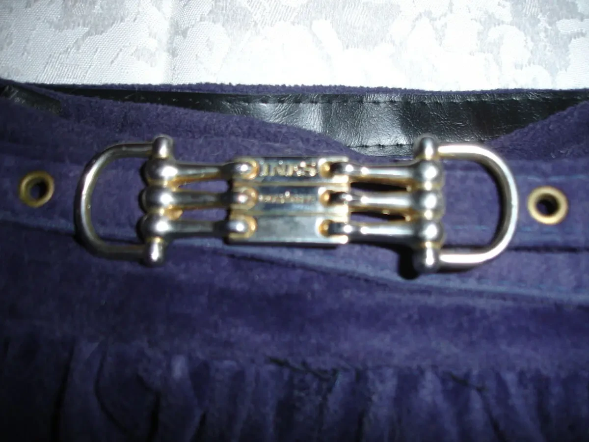 Юбка/СПІДНИЦЯ 44 р. фіолетова. ВЕЛЮРОВА, міді, з поясом. Бренд INES. 5