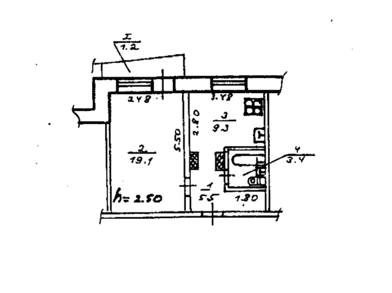 1 - комн. 38,5 м. кв. Чешка, ж/м Тополь-3. Состояние жилое, свободна. 10