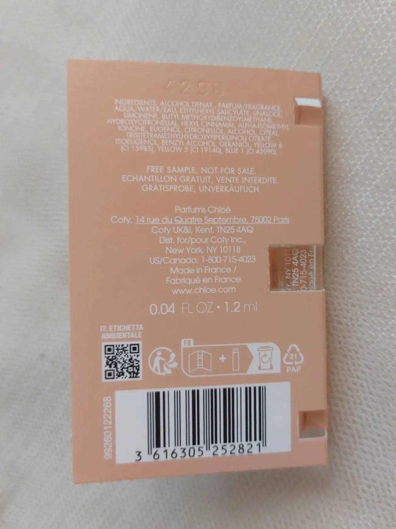 Женская парфюмированная вода пробник Chloe Nomade Lumiere D'egypte 5