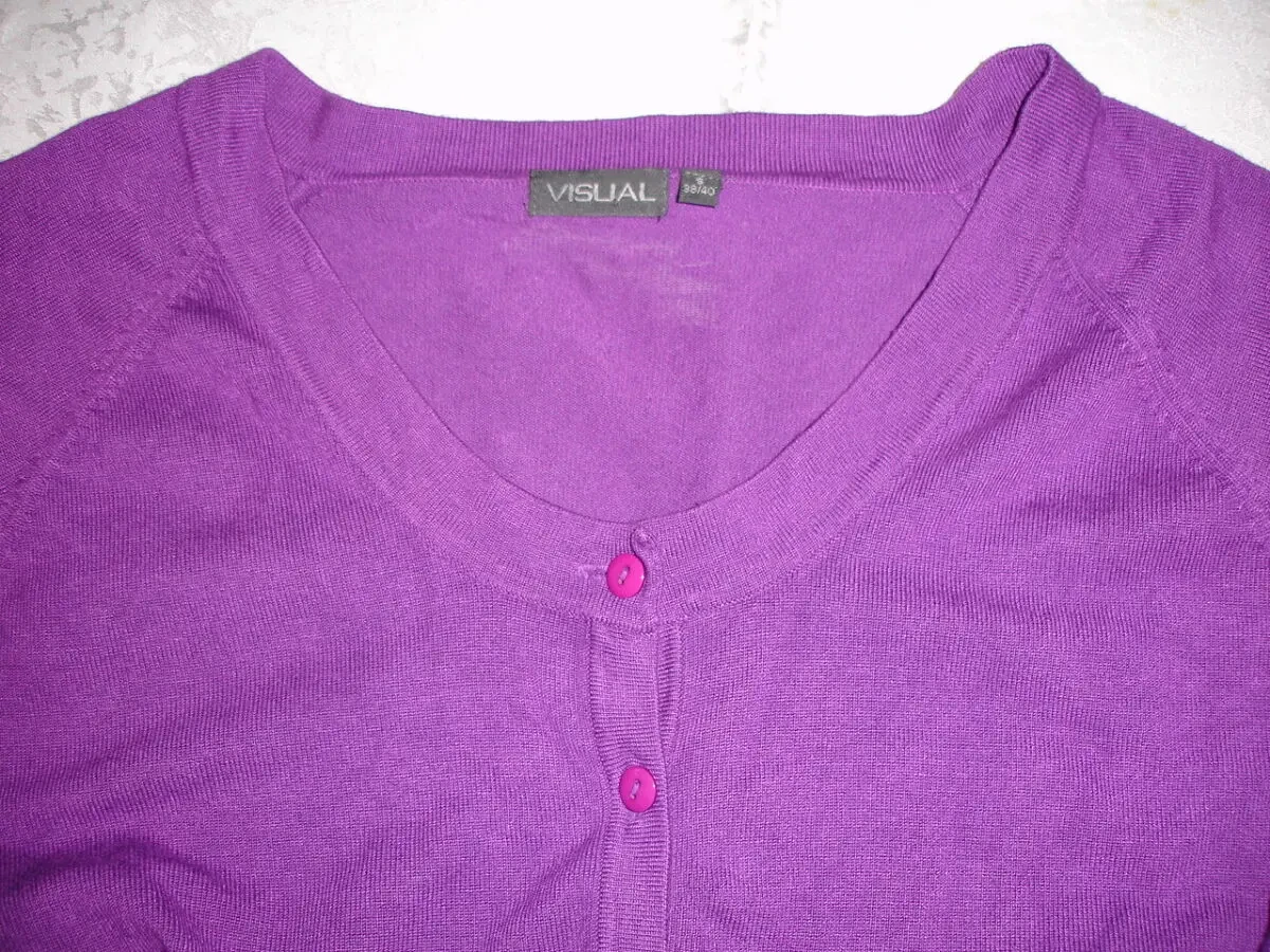 Кофта/СВЕТР 44-46 р. ФІОЛЕТОВИЙ. Рукав 3/4. Бренд VISUAL. Трикотаж. 7