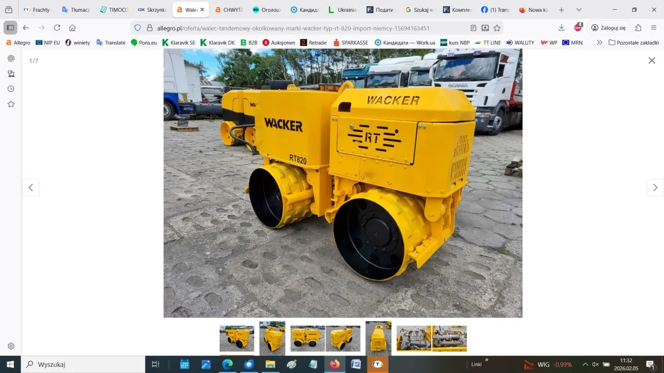 Тандемний коткований каток Wacker типу RT 820 10
