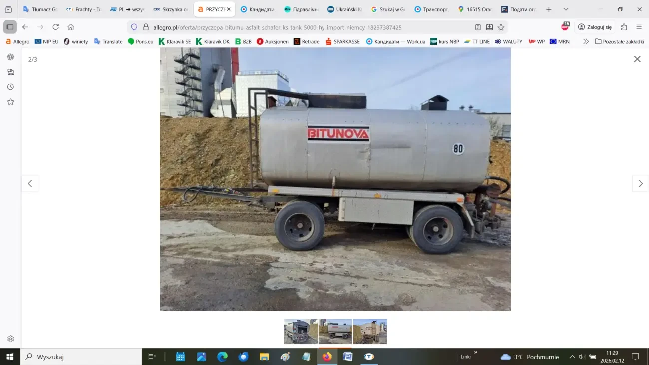 Причіп для перевезення бітуму та асфальту 5