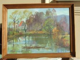 ЧСЗХУ  Сапатюк М.   п.о.  роз. 70х50см.  1980 гг. Закарпатская школа