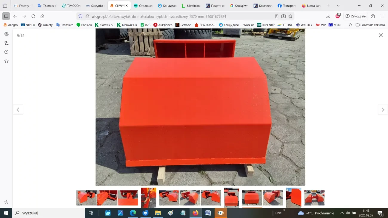 Гідравлічний захват для сипучих матеріалів 1370 мм 9