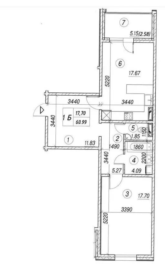 ЖК Деснянський однокімнатна (60,99 м.кв) 3