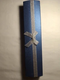 Для подарка синяя коробочка длинная подарочная упаковочная,  маленькая