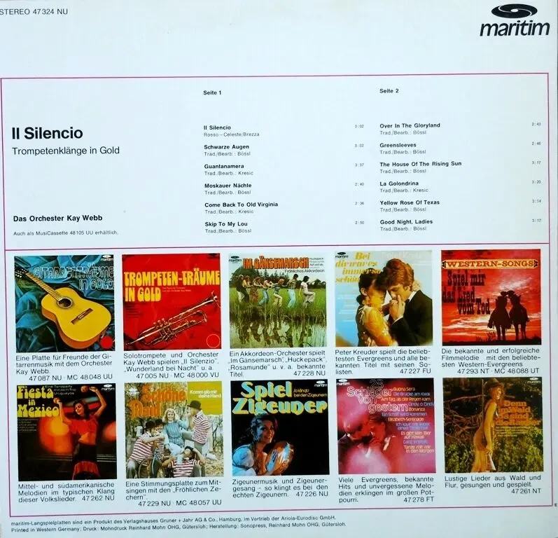 Виниловая пластинка Оркестр Кея Уэбба/ Kay Webb - Il Silencio 4