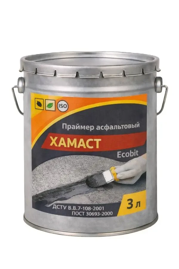 Праймер асфальтовый ХАМАСТ ЭКОБИТ ведро 3,0 л ДСТУ Б.В.2.7-108-2001