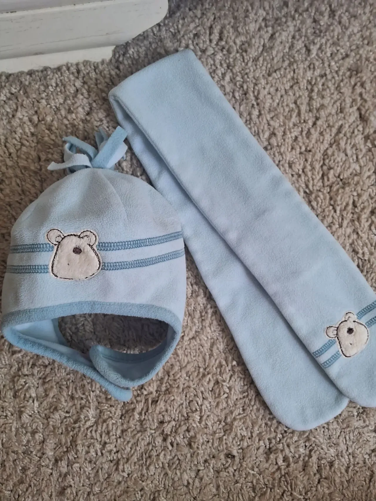 Шапка и шарф на малыша 3-6 месяцев весна осень 3