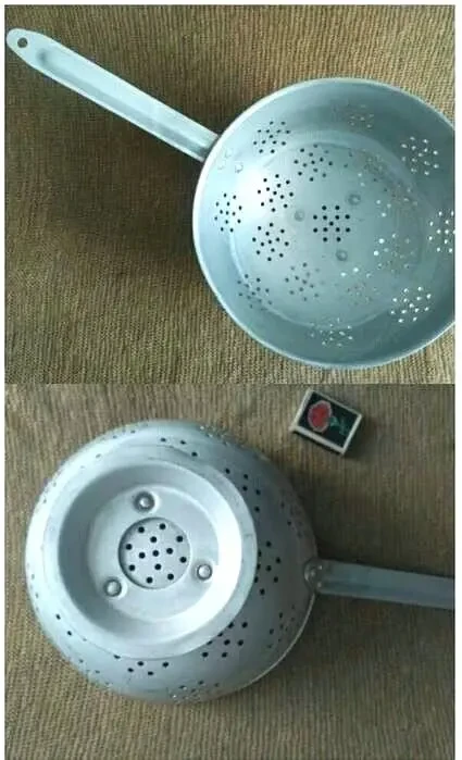 Друшляк дуршлаг сито прочный, удобный, на подставке, большой алюминий 3