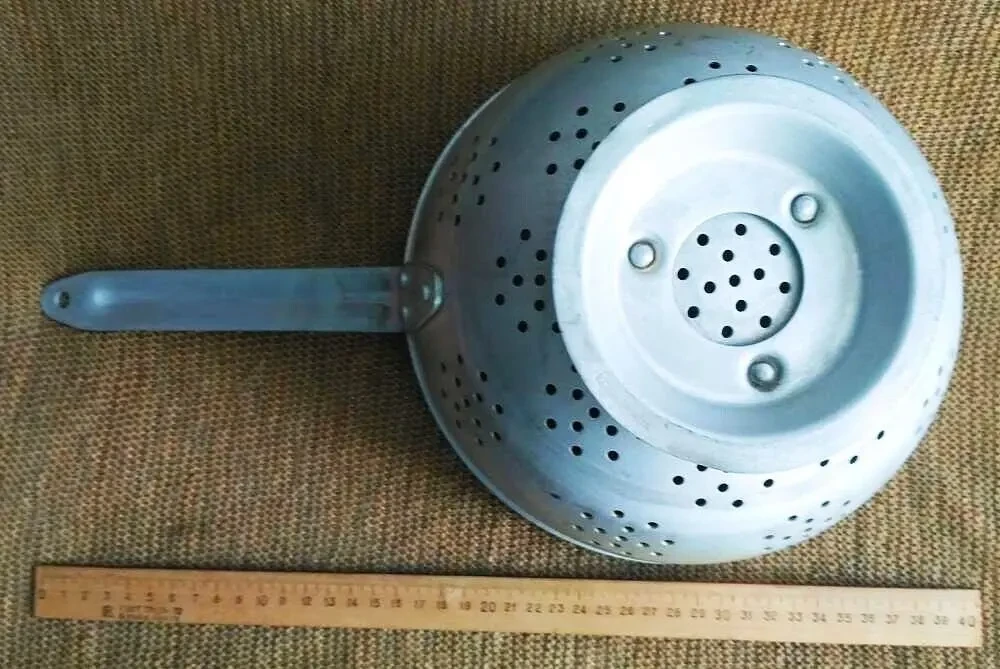 Друшляк дуршлаг сито прочный, удобный, на подставке, большой алюминий 8