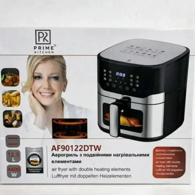 Аерогриль Prime Kitchen AF90122DTW, 12,5 л, 2 ТЕНи, сенсорне 7