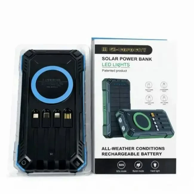 Потужний туристичний Power Bank 50000 mAh із сонячною батаре 2