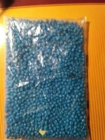 Бусы бисер бусины д  2-3 мм бирюза 3