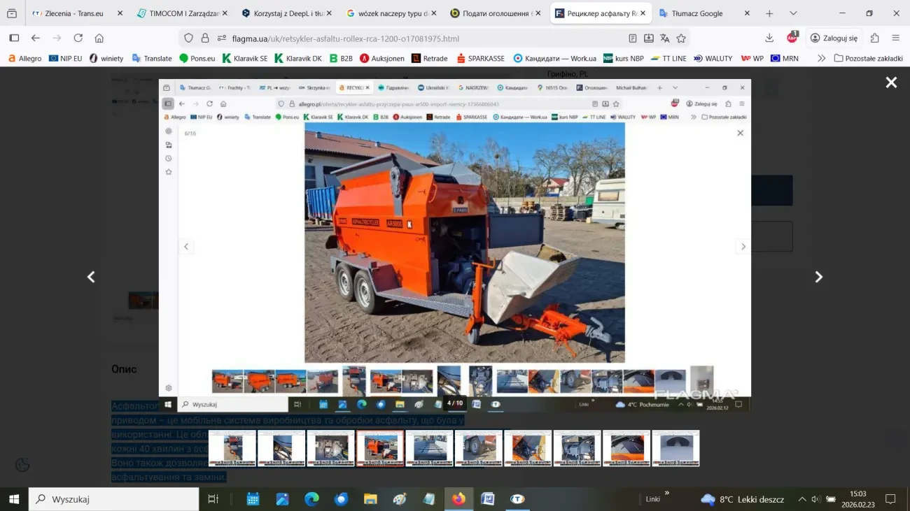 Рециклер асфальту Rollex RCA-1200 3