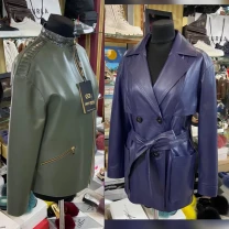 Жіночі куртки,мяка шкіра лайка,з пітоном