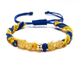 Патріотична жовто-синя фенічка ручної роботи, якісне виконання