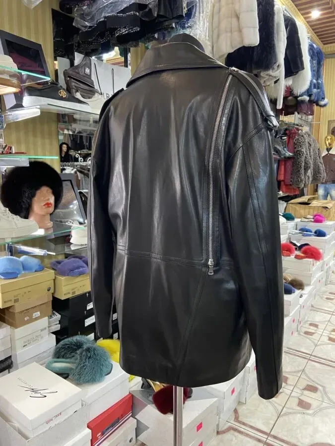 Куртка шкіряна подовжена,косуха 7