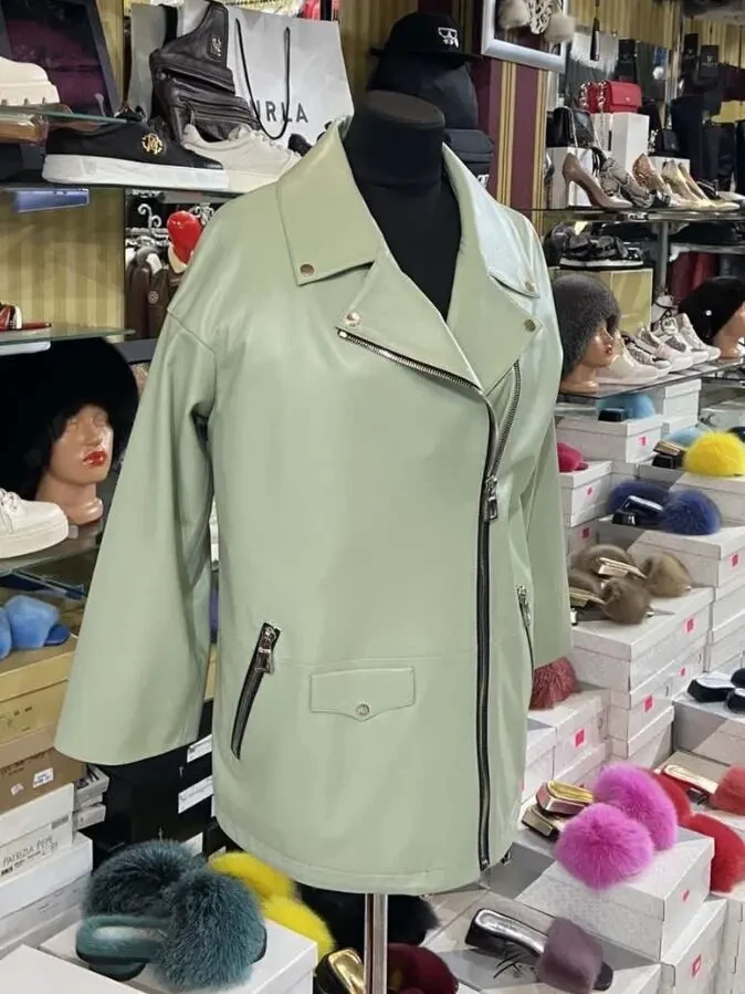 Куртка шкіряна подовжена,косуха 2