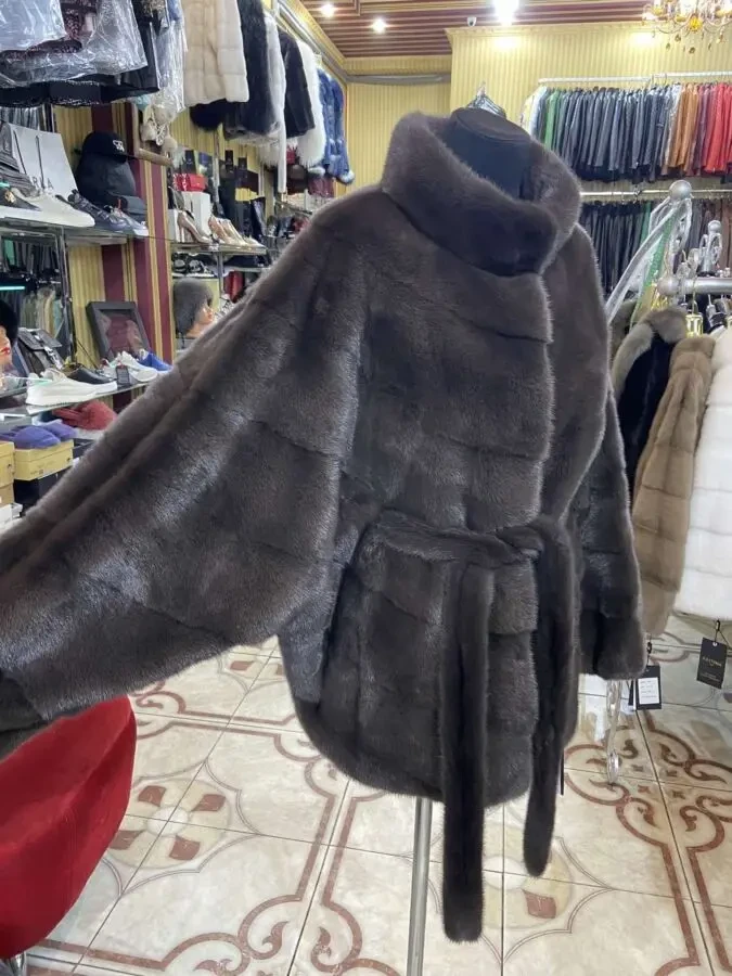 Шуба норкова , автоледі хутряний пояс 3