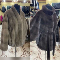 Шуба норкова , автоледі хутряний пояс