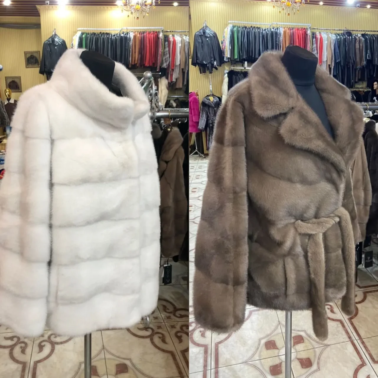 Шуби норкові автоледі,пояс