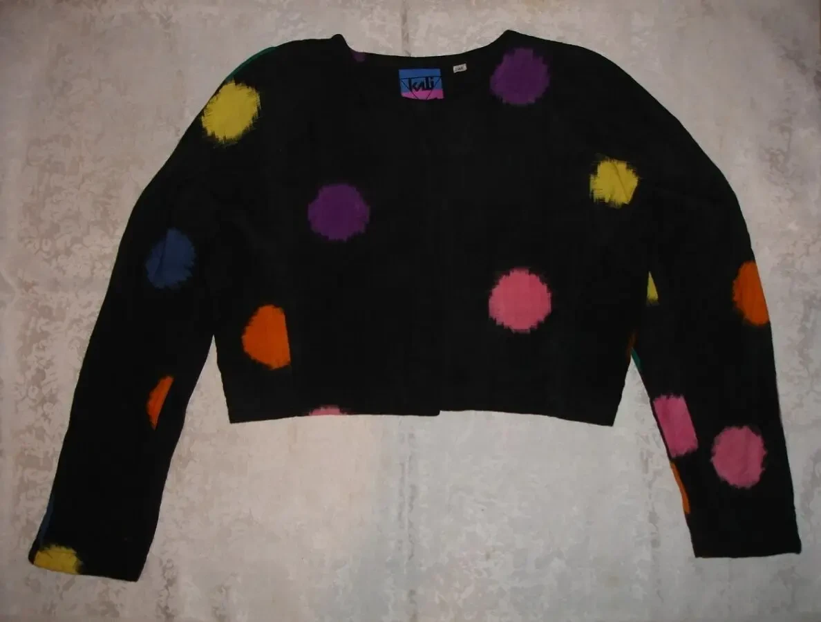 Пиджак/ПІДЖАК 46-48 р. (М-ка), жін. ЧОРНИЙ в горохи. НАТУРАЛЬНИЙ.