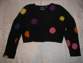 Пиджак/ПІДЖАК 46-48 р. (М-ка), жін. ЧОРНИЙ в горохи. НАТУРАЛЬНИЙ.