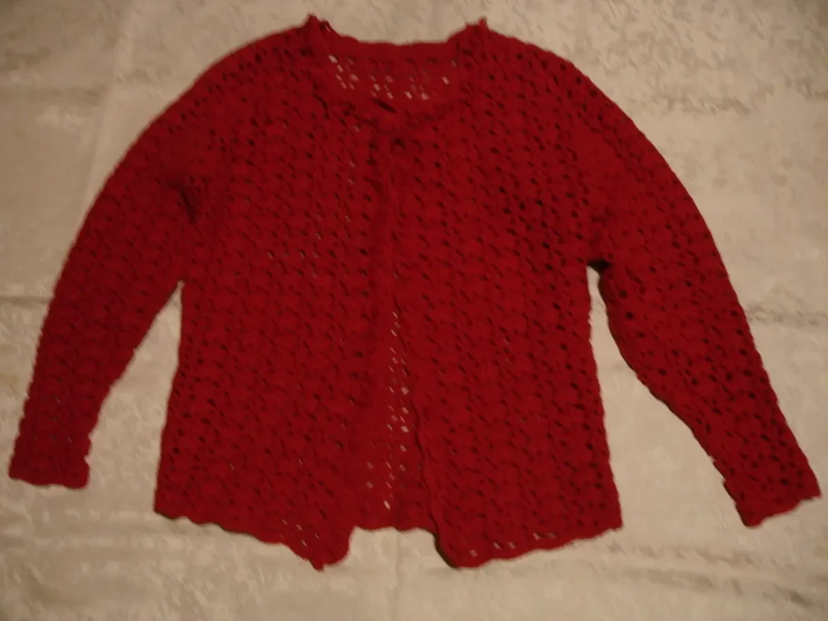 СВЕТР/кофта-сітка грубої в'язки. ШЕРСТЬ. 40-42 р./S-ка. Довгий рукав.