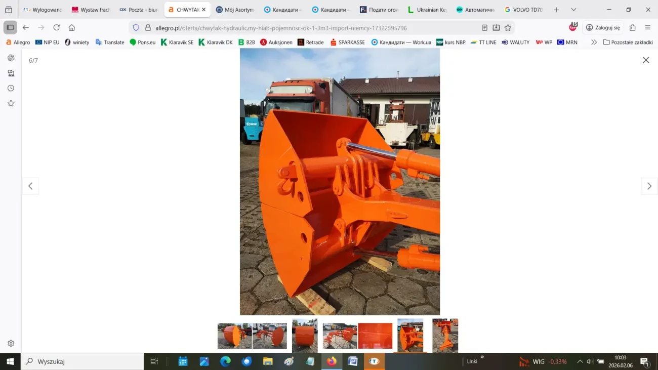 Гідравлічний захват з ротатором і швидкозчепленням 1,3 м 5