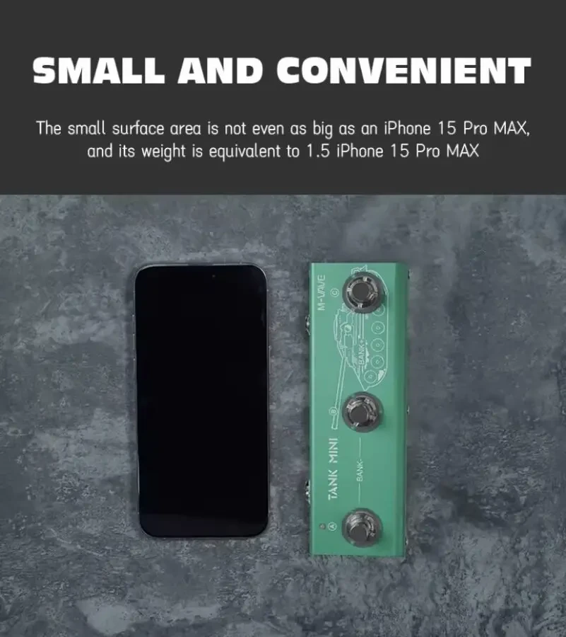 Блютуз гітарний та басовий процесор ефектів на аккумуляторі Tank mini 3