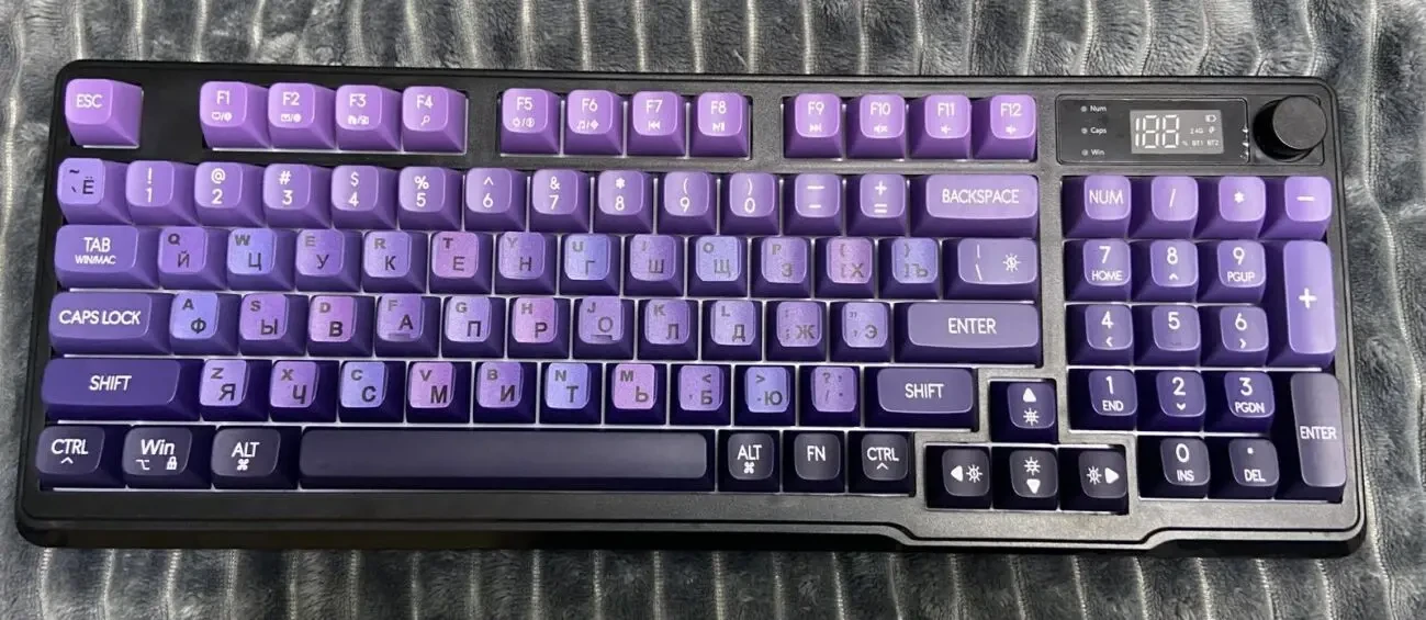 Ігрова Клавіатура безпровідна з підсвіткою та Led дісплеем 96 клавіш 3
