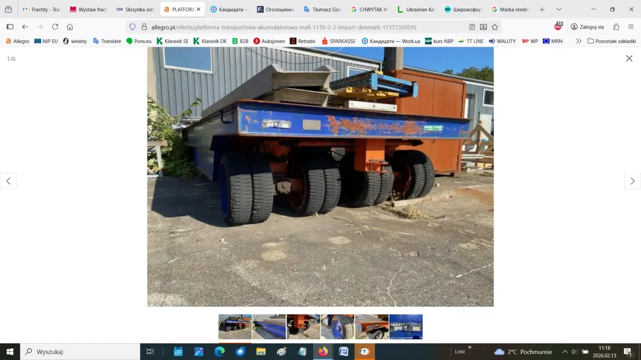 Aкумуляторна транспортна платформа MAFI 1170-2/2