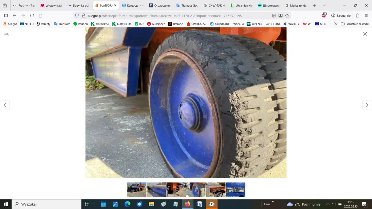 Aкумуляторна транспортна платформа MAFI 1170-2/2 5