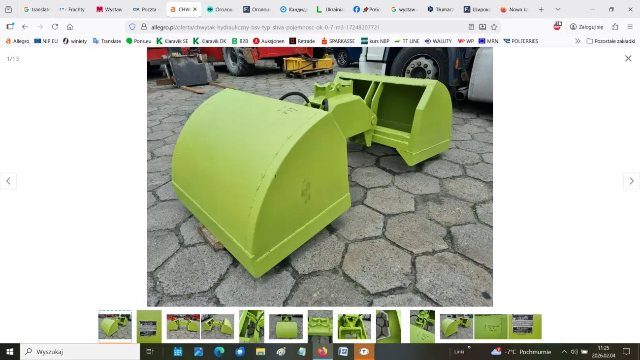 Гідравлічний грейферний захват BSV тип SHVA