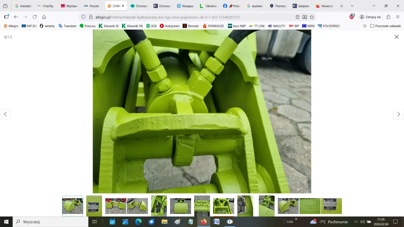 Гідравлічний грейферний захват BSV тип SHVA 8