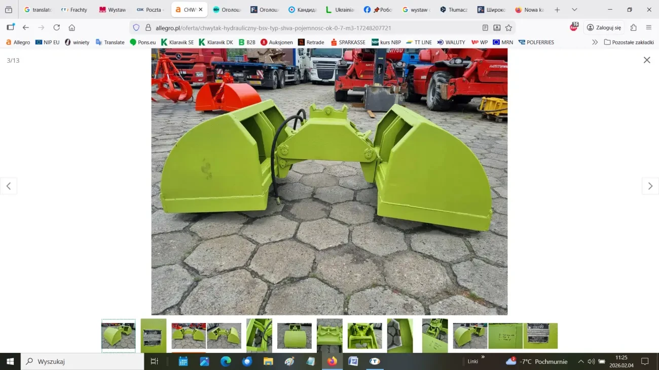 Гідравлічний грейферний захват BSV тип SHVA 3