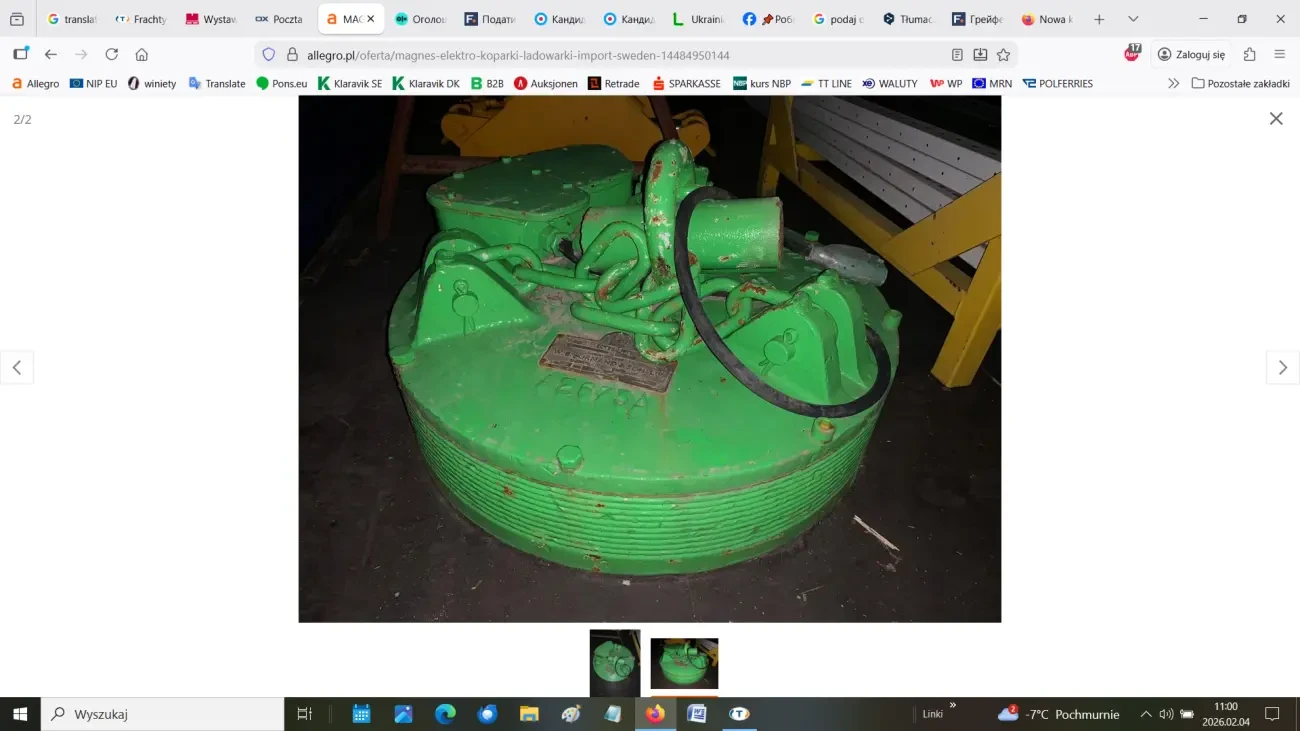 Підвісний електромагніт для екскаватора/навантажувача 2