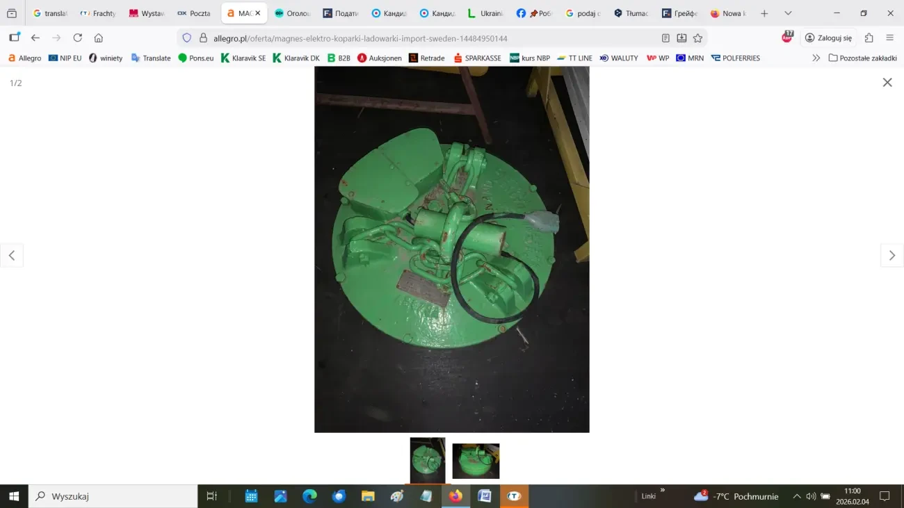 Підвісний електромагніт для екскаватора/навантажувача