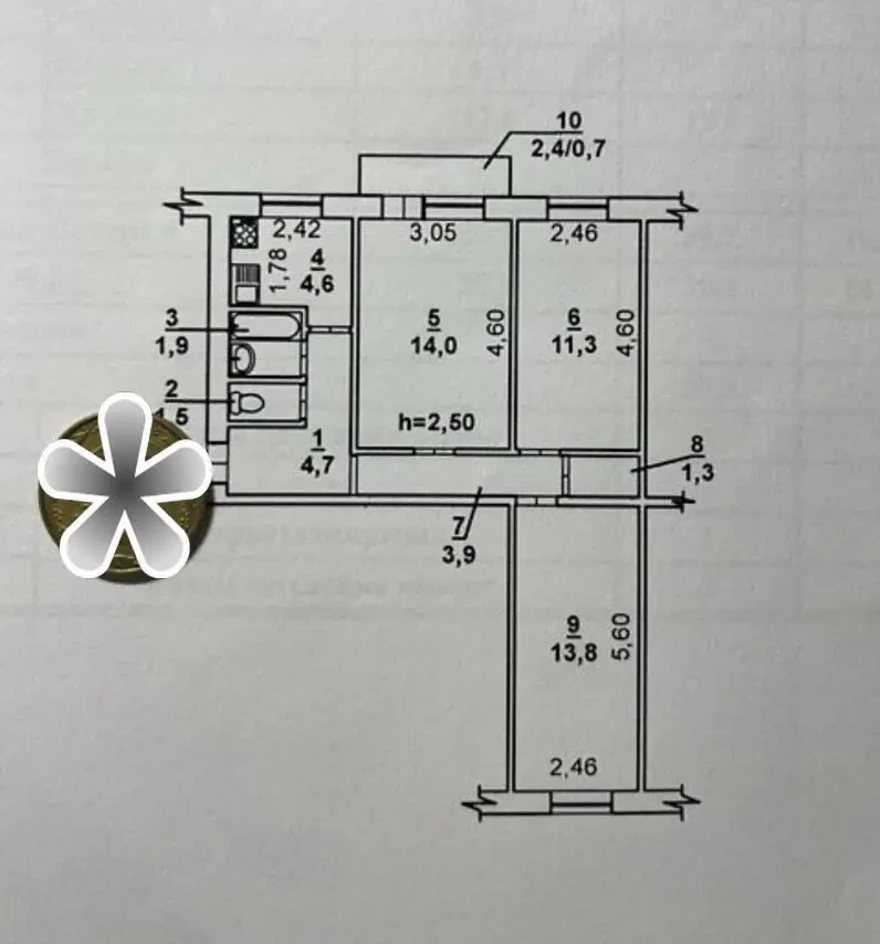 Продаю 3к.квартиру в Лісках (2КП) 10