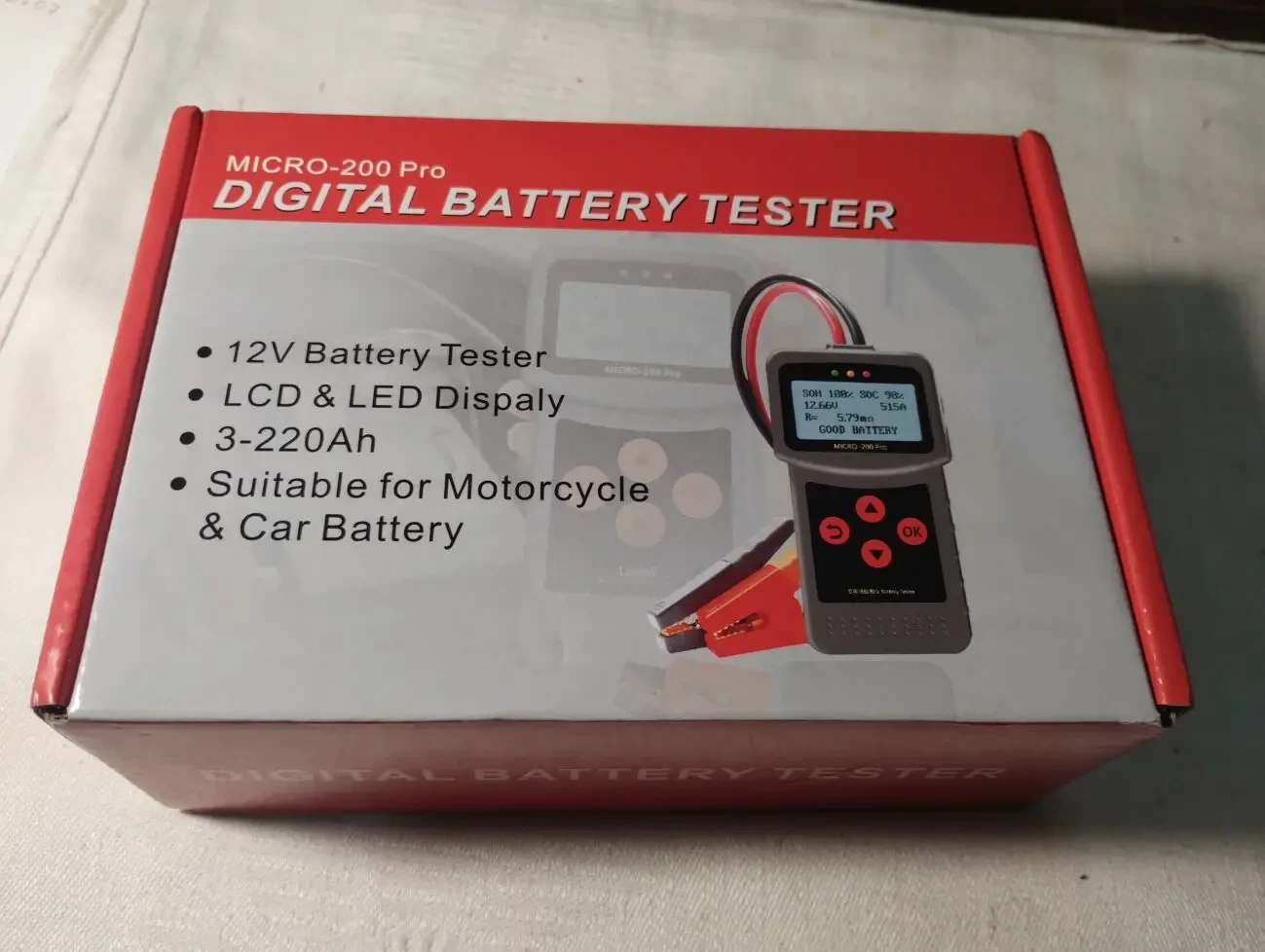 Тестер АКБ, MICRO-200 PRO. 12, 24V. Проф анализатор аккумулятора. 3