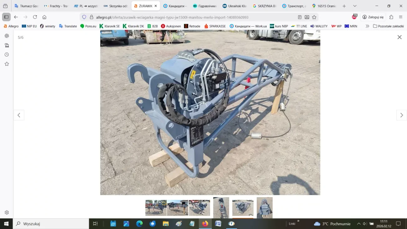 Cтрілa з гідравлічною лебідкою Magni JW1500L 5